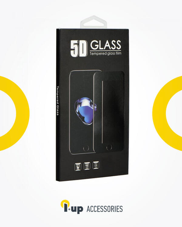 5D Full Glue Tempered Glass - for Iphone 12 Mini black
